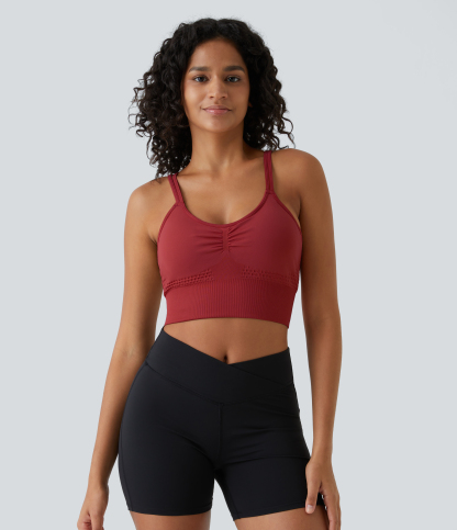 OneForm Seamless Flow Low Support Ruched Double Straps Sports Bra A-C Cups