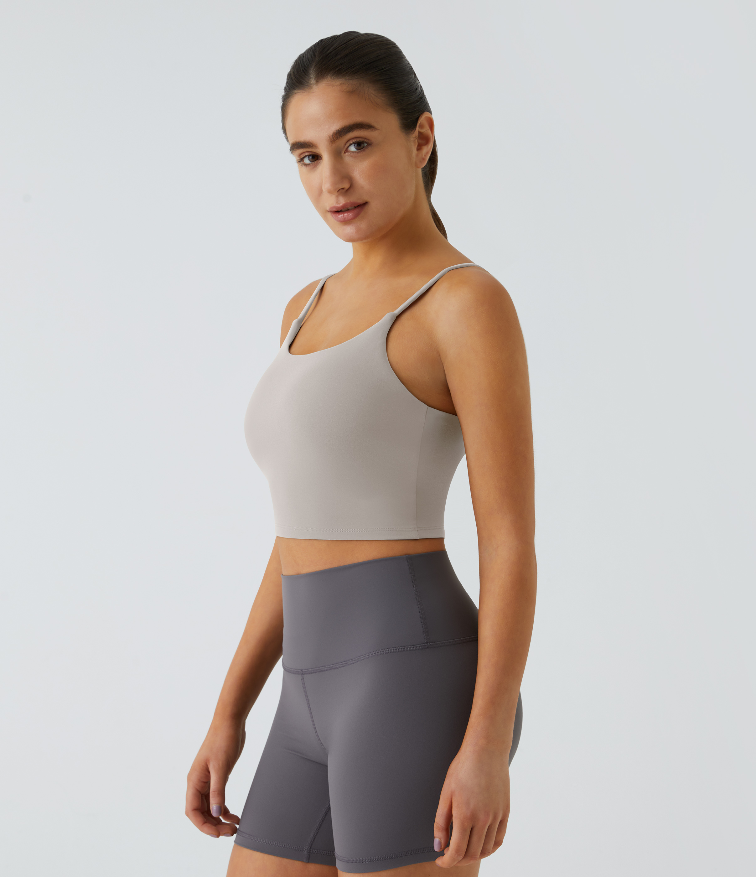 Basic Padded Workout Cropped Low Support Tank Top A-C Cups