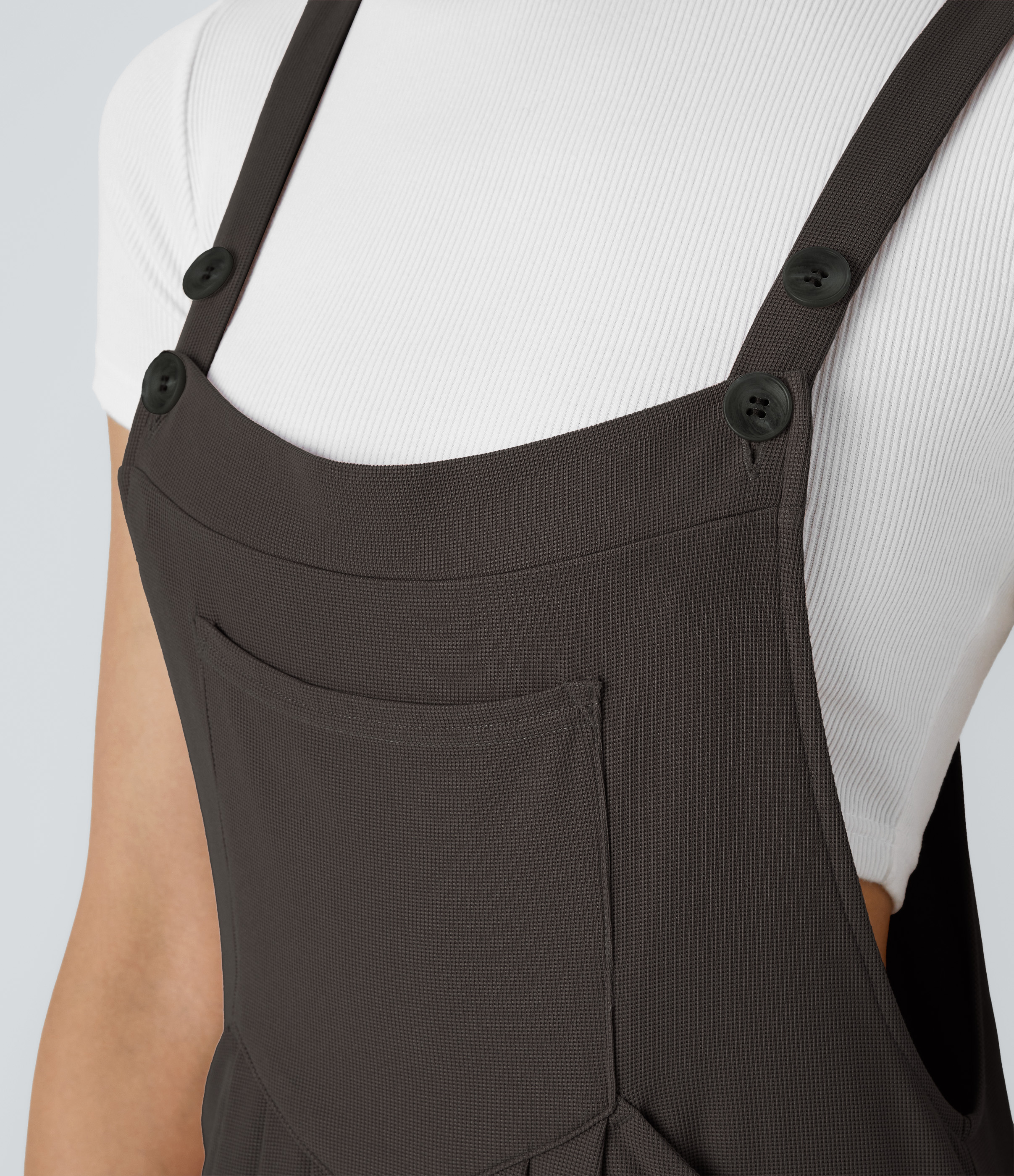 Pockets Waffle Casual Overalls