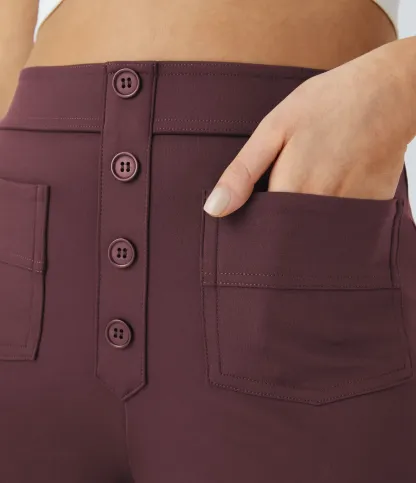 DayStretch High Waisted Pockets Straight Leg Casual Pants