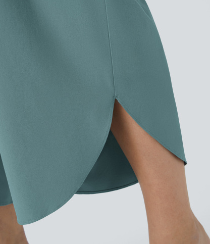 High Waisted Crossover Pocket Quick Dry Plus Size Pants