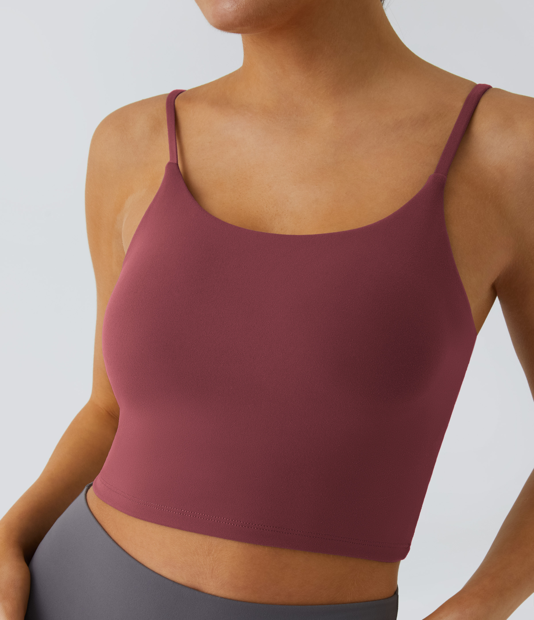 Basic Padded Workout Cropped Low Support Tank Top A-C Cups