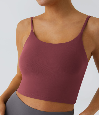 Basic Padded Workout Cropped Low Support Tank Top A-C Cups