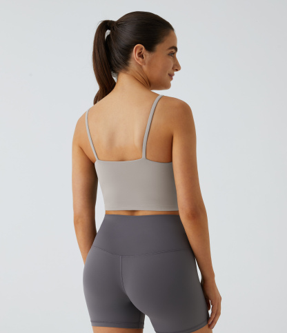 Basic Padded Workout Cropped Low Support Tank Top A-C Cups