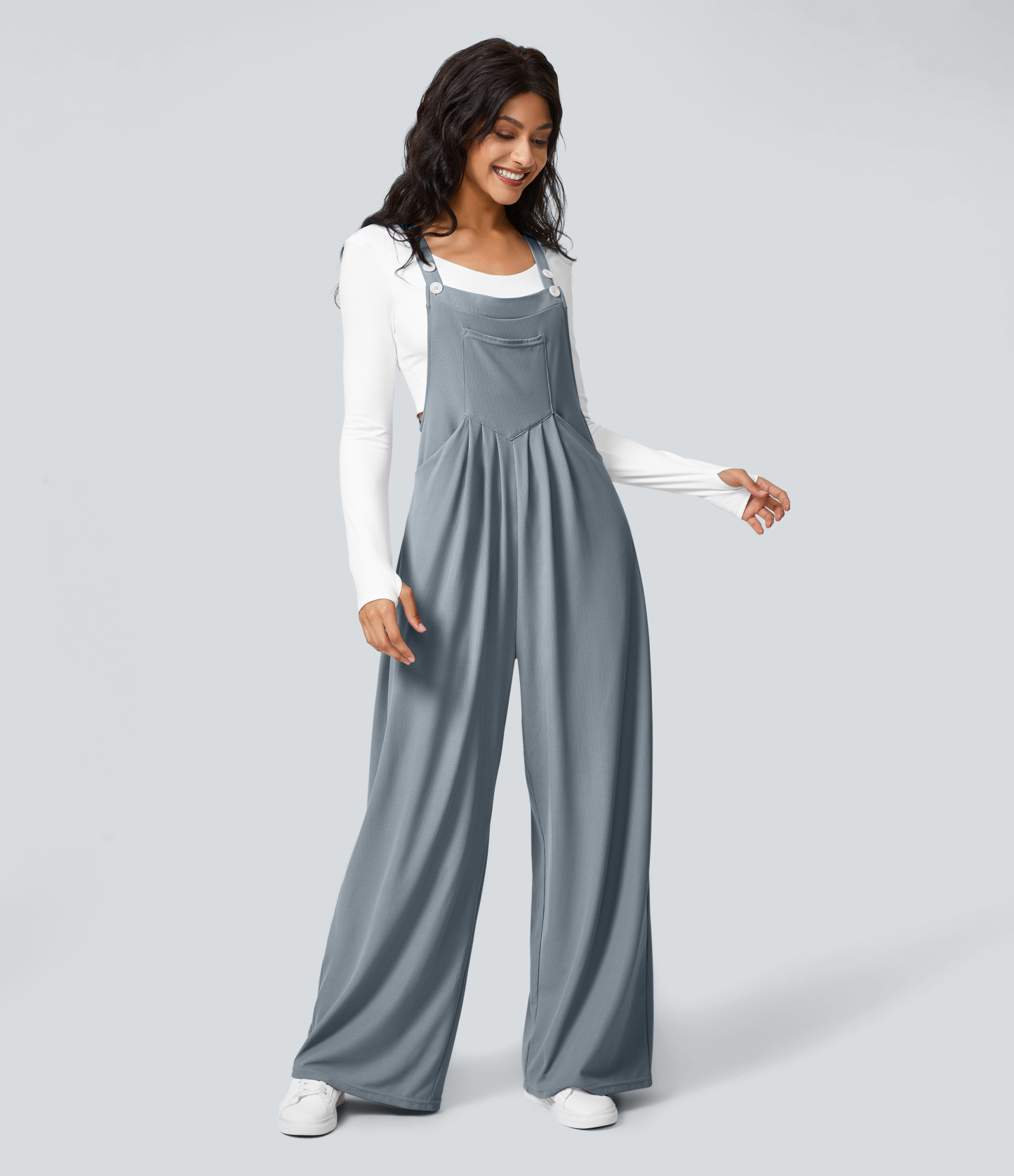 Pockets Waffle Casual Overalls