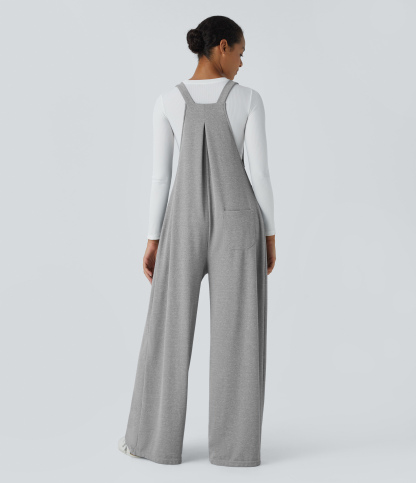 Pockets Waffle Casual Overalls