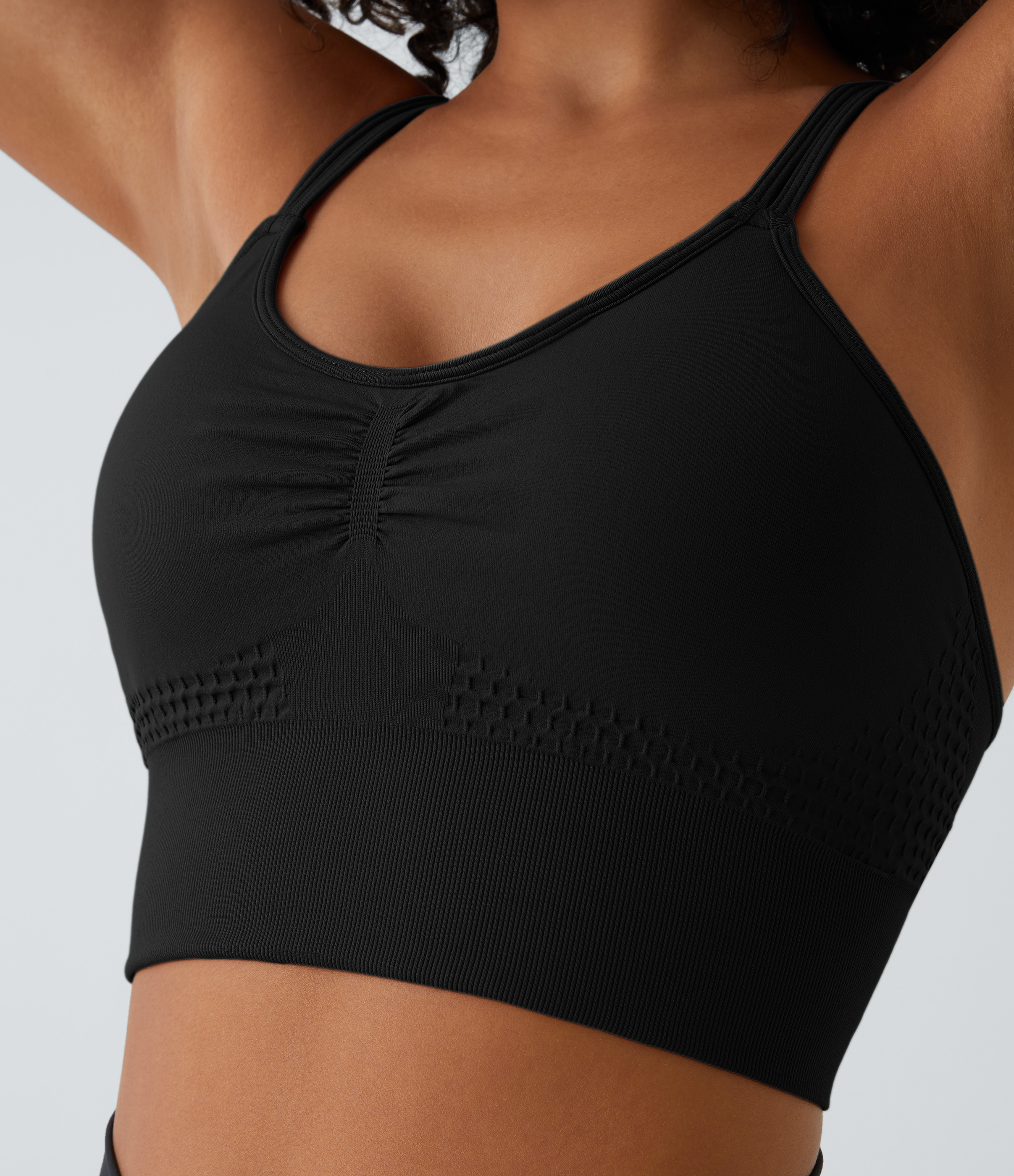 OneForm Seamless Flow Low Support Ruched Double Straps Sports Bra A-C Cups