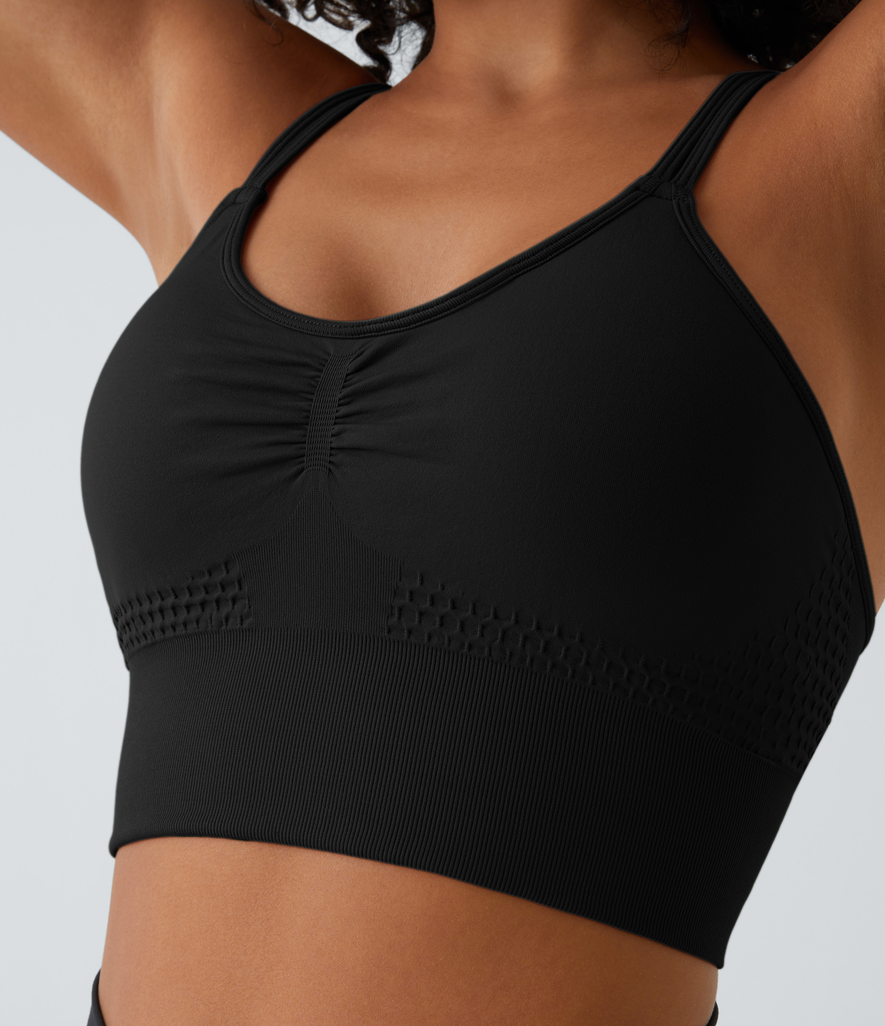 OneForm Seamless Flow Low Support Ruched Double Straps Sports Bra A-C Cups