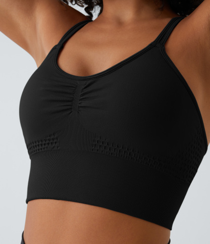 OneForm Seamless Flow Low Support Ruched Double Straps Sports Bra A-C Cups