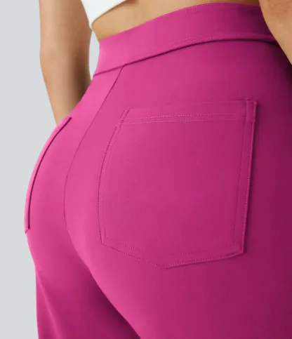 DayStretch High Waisted Pockets Straight Leg Casual Pants