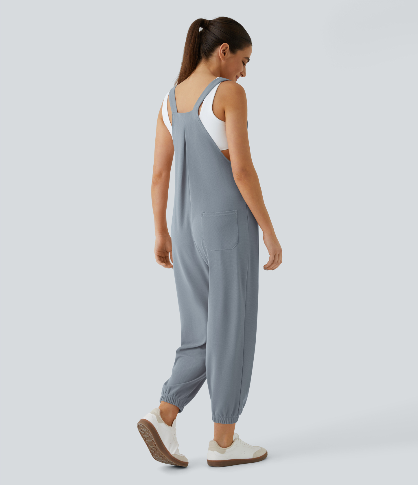 Pockets Waffle Casual Jogger Overalls
