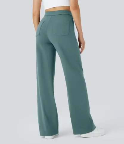 DayStretch High Waisted Pockets Straight Leg Casual Pants