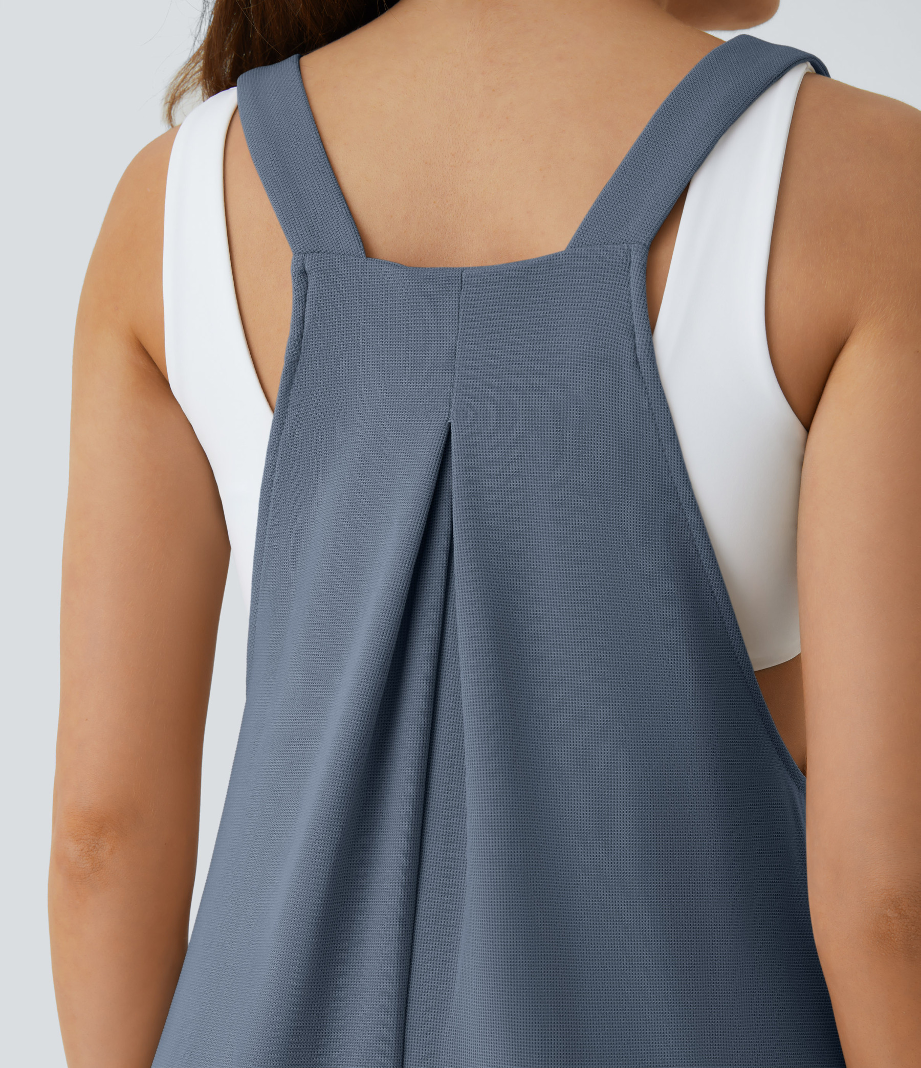 Pockets Waffle Casual Jogger Overalls