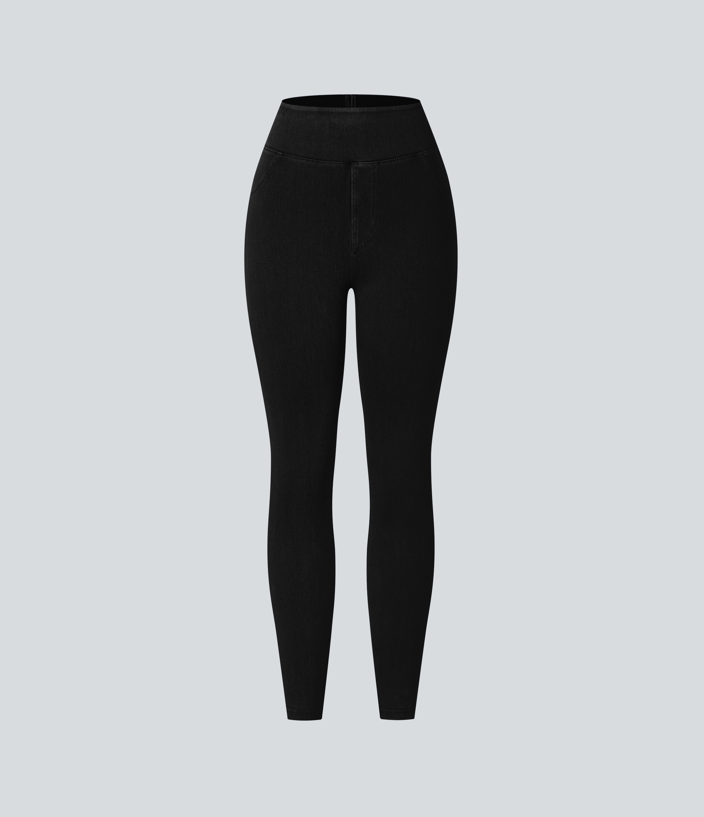 High Waisted Pocket Denim Casual Leggings