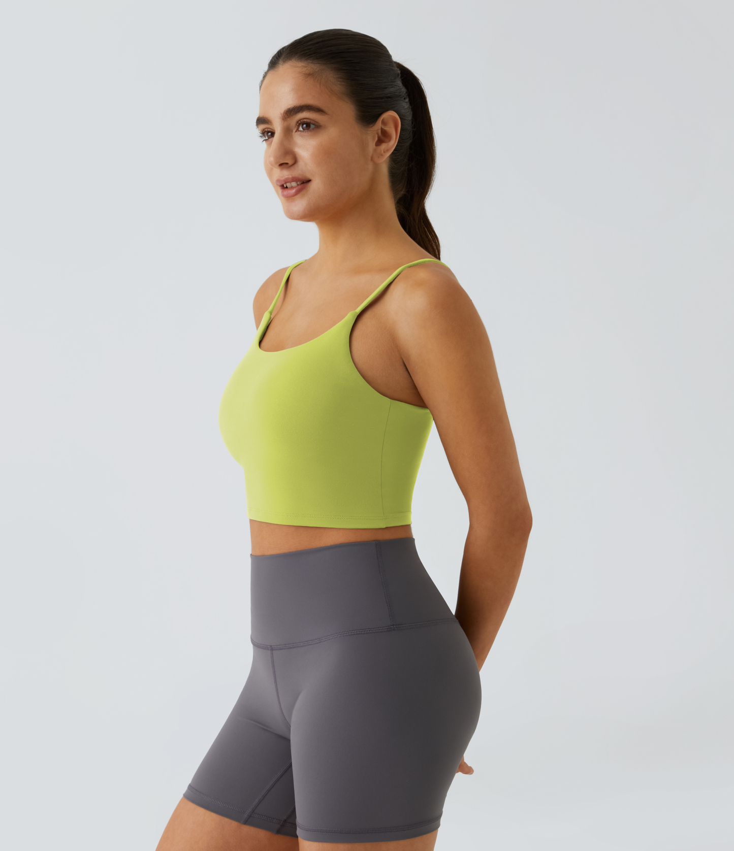 Basic Padded Workout Cropped Low Support Tank Top A-C Cups