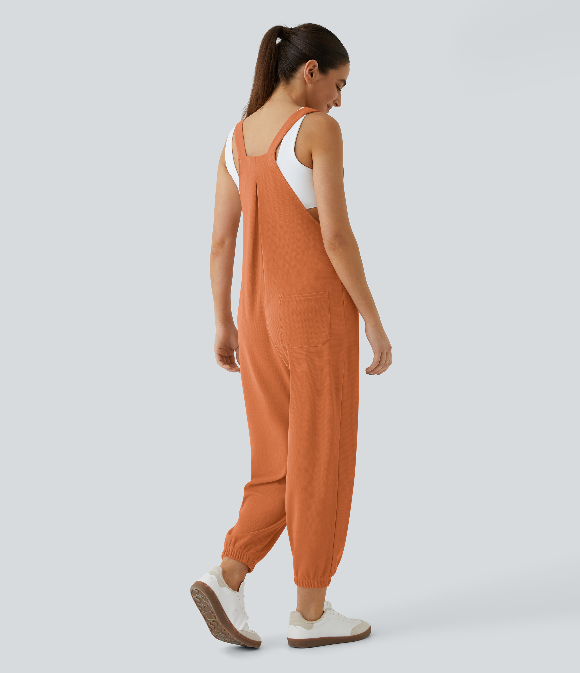 Pockets Waffle Casual Jogger Overalls