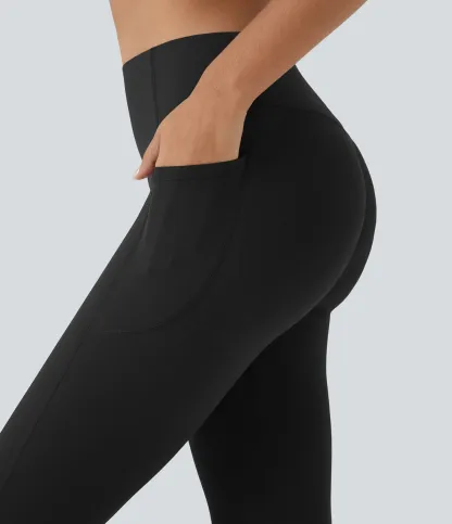 High Waisted Scrunch Butt Lifting Tummy Control Pocket Shaping Capri Training Leggings