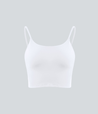 Basic Padded Workout Cropped Low Support Tank Top A-C Cups