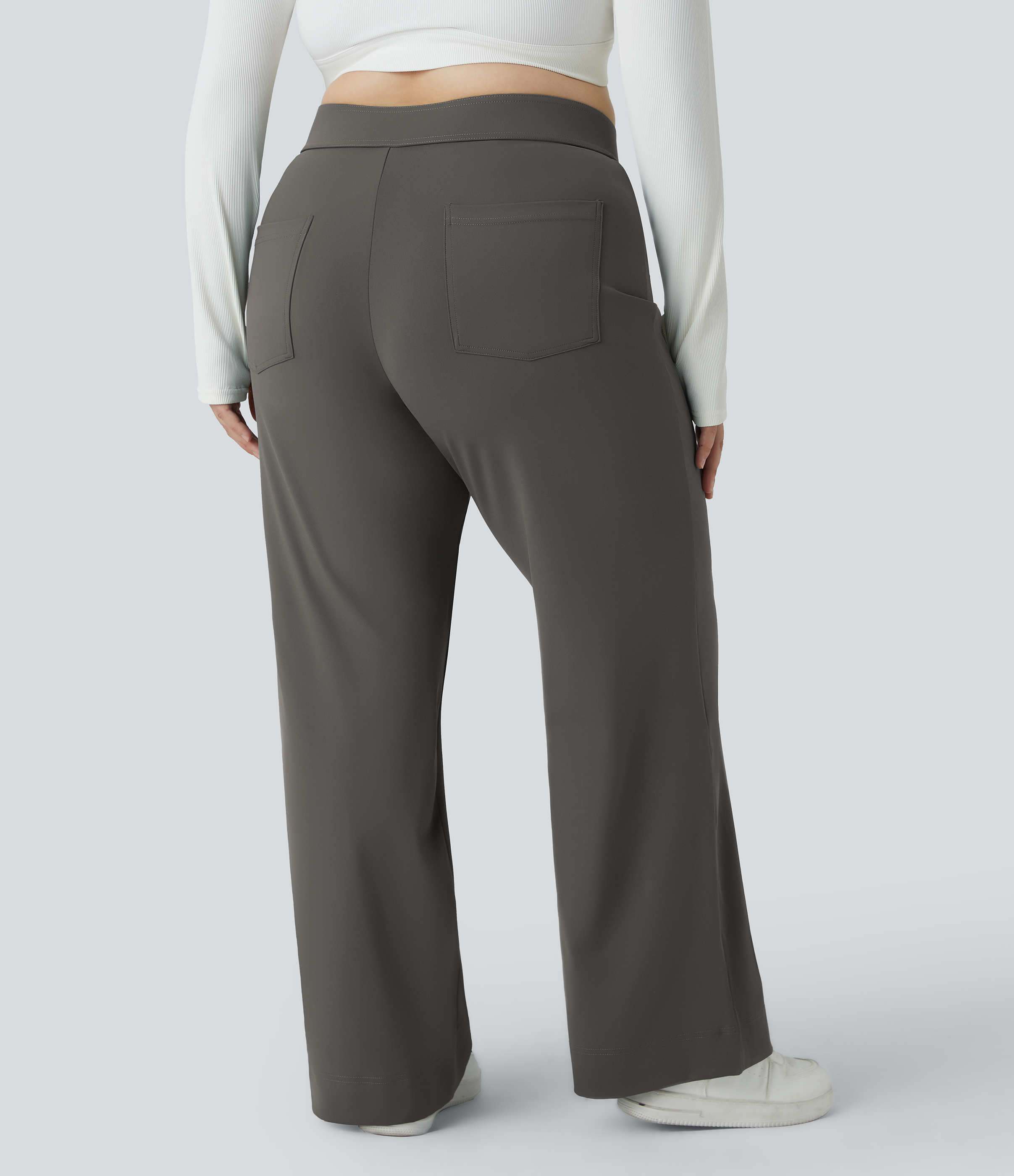 DayStretch High Waisted Pockets Straight Leg Casual Plus Size Pants