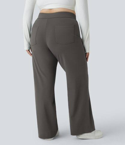 DayStretch High Waisted Pockets Straight Leg Casual Plus Size Pants