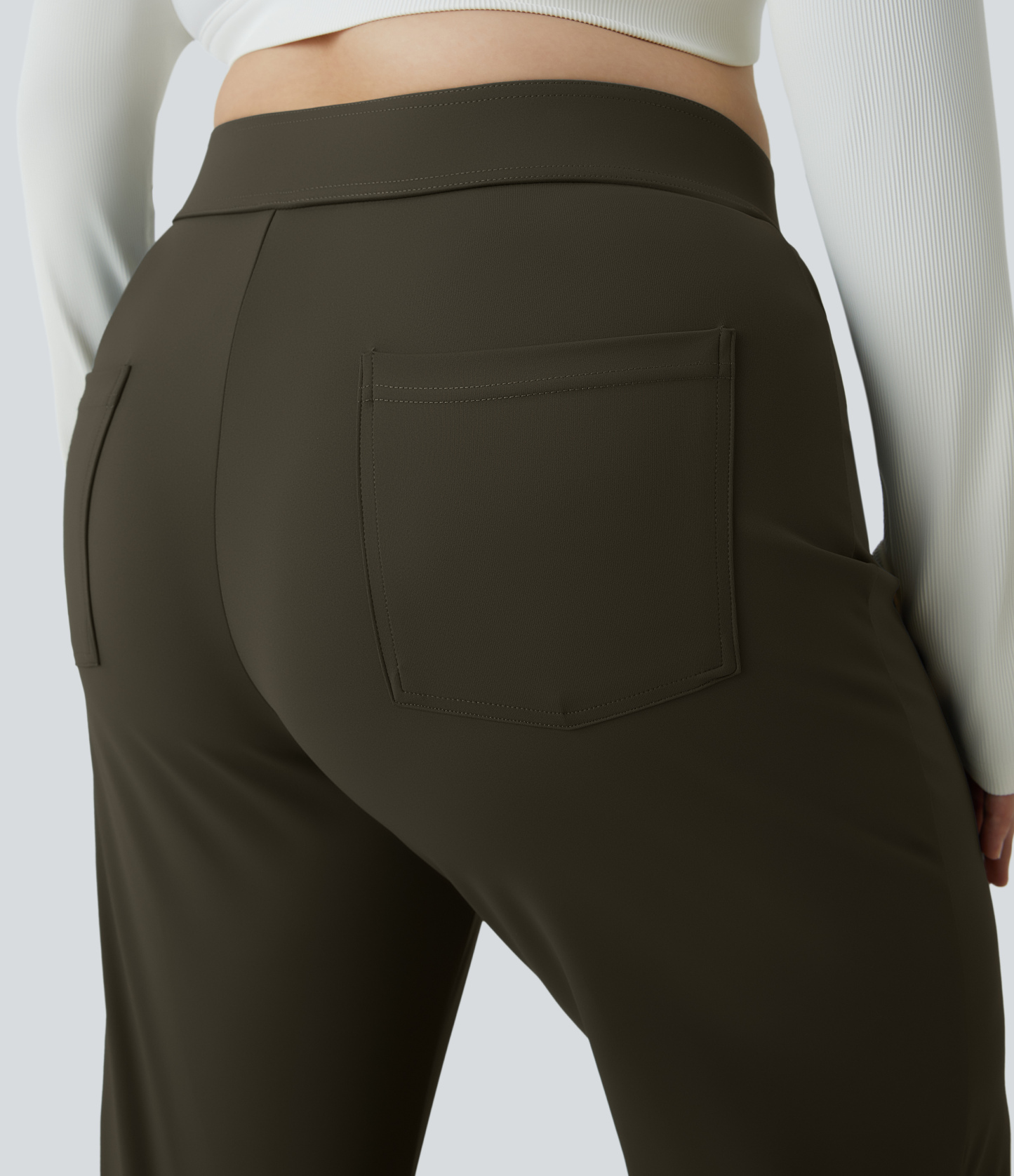 DayStretch High Waisted Pockets Straight Leg Casual Plus Size Pants