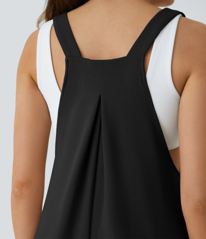 Pockets Waffle Casual Jogger Overalls