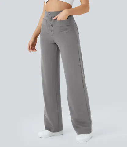 DayStretch High Waisted Pockets Straight Leg Casual Pants