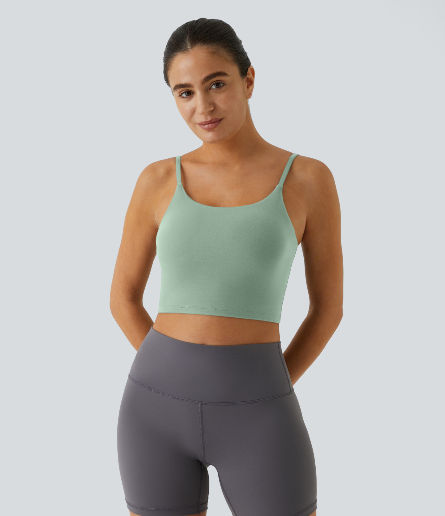 Basic Padded Workout Cropped Low Support Tank Top A-C Cups
