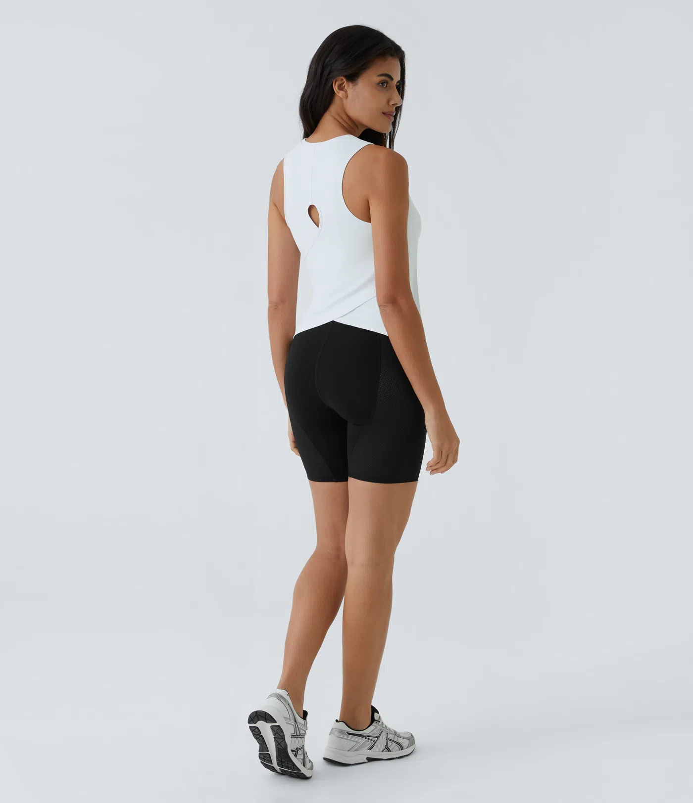 Hollow Cross Hem Solid Color Yoga Vest