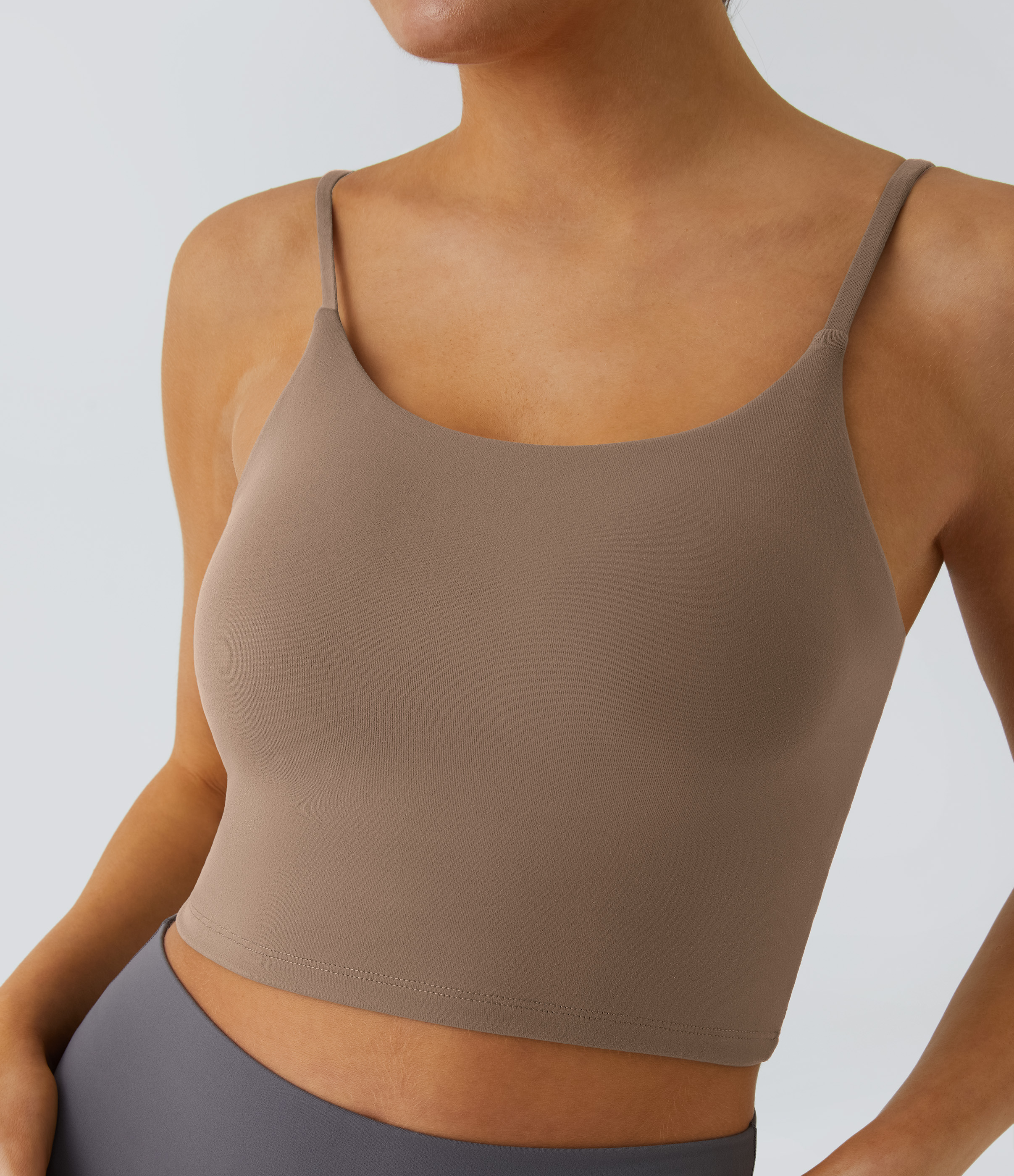 Basic Padded Workout Cropped Low Support Tank Top A-C Cups