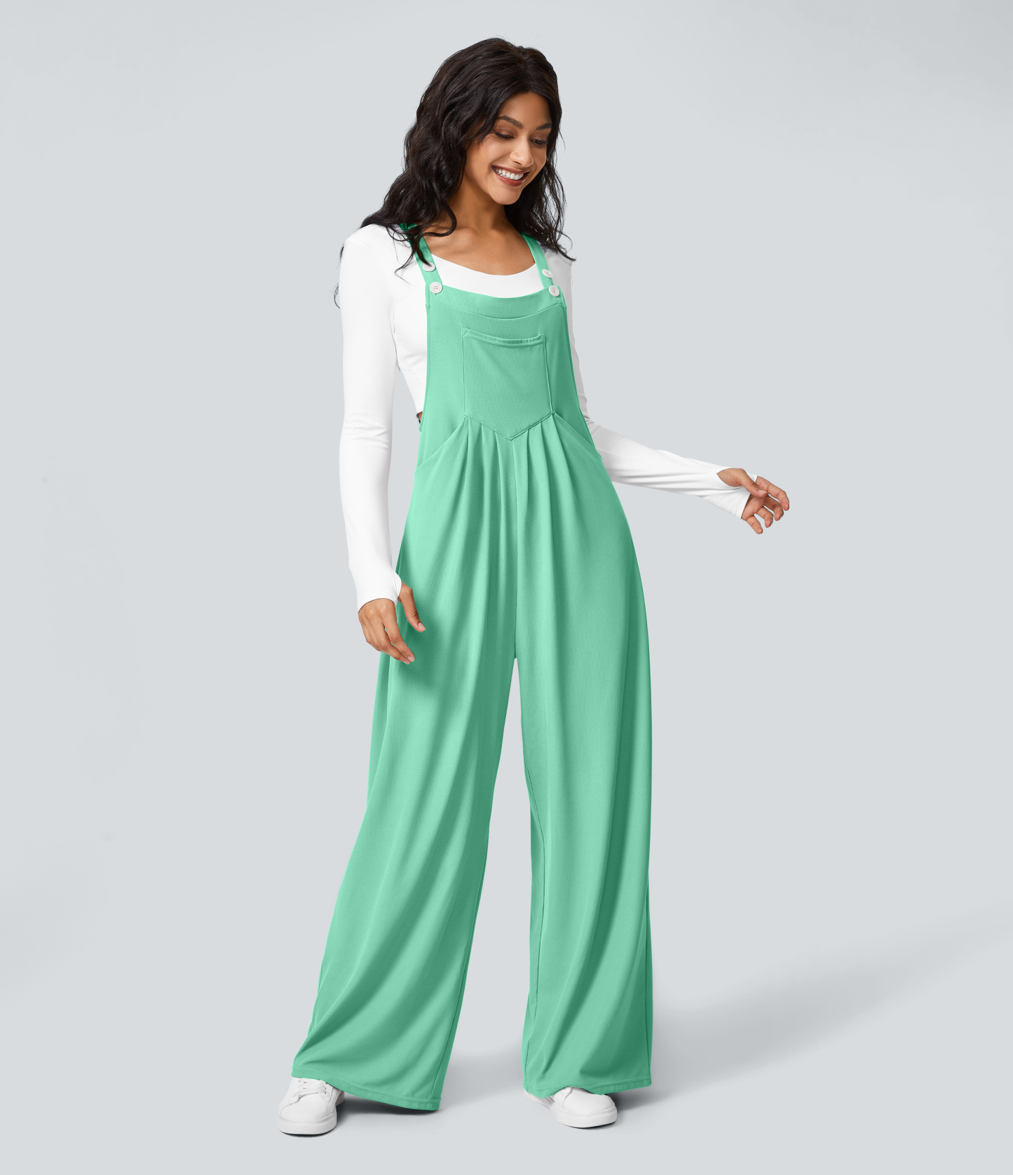 Pockets Waffle Casual Overalls