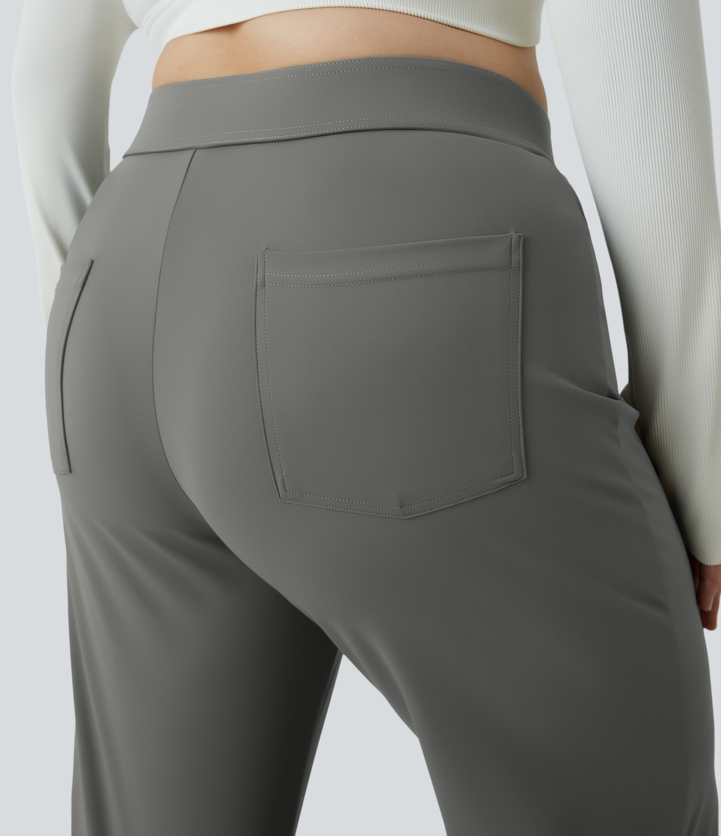 DayStretch High Waisted Pockets Straight Leg Casual Plus Size Pants