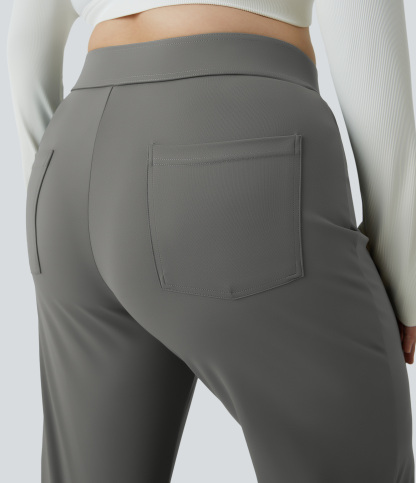 DayStretch High Waisted Pockets Straight Leg Casual Plus Size Pants