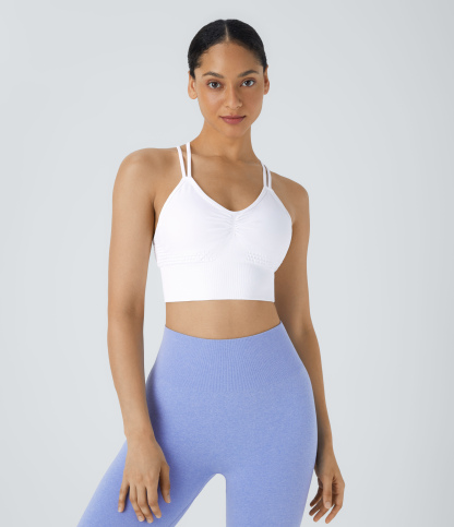 OneForm Seamless Flow Low Support Ruched Double Straps Sports Bra A-C Cups