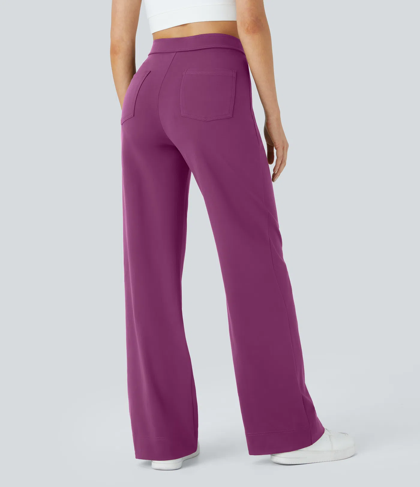 DayStretch High Waisted Pockets Straight Leg Casual Pants