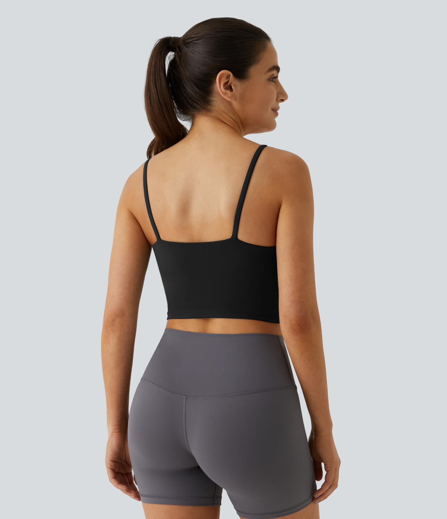 Basic Padded Workout Cropped Low Support Tank Top A-C Cups