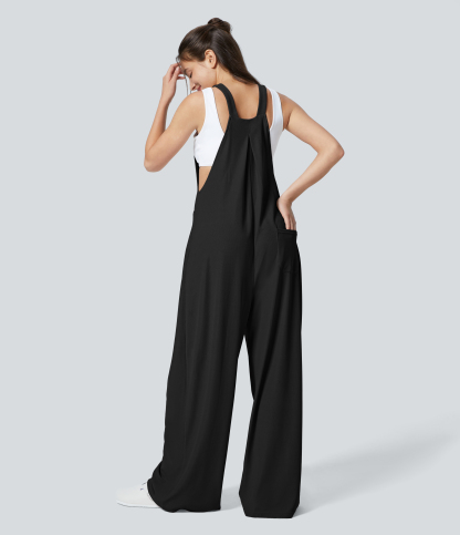 Pockets Waffle Casual Overalls