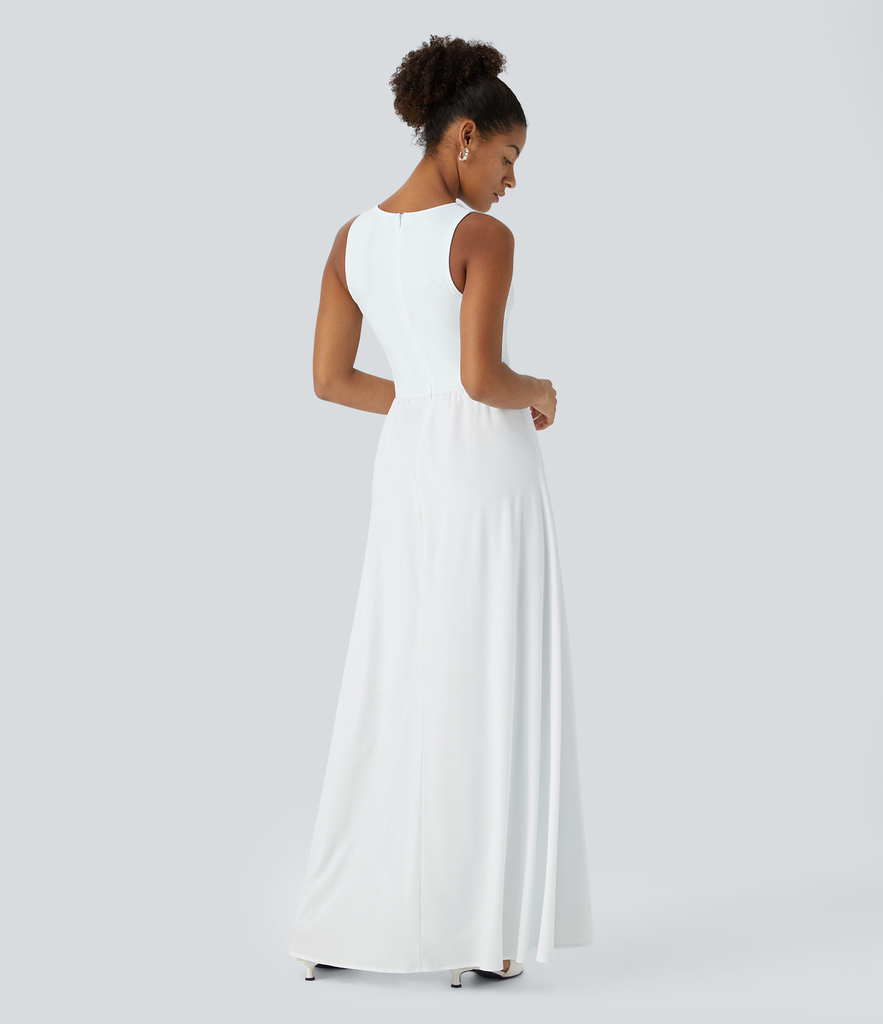 Zipper Sleeveless Pocket Contrast Quick Dry Jumpsuit