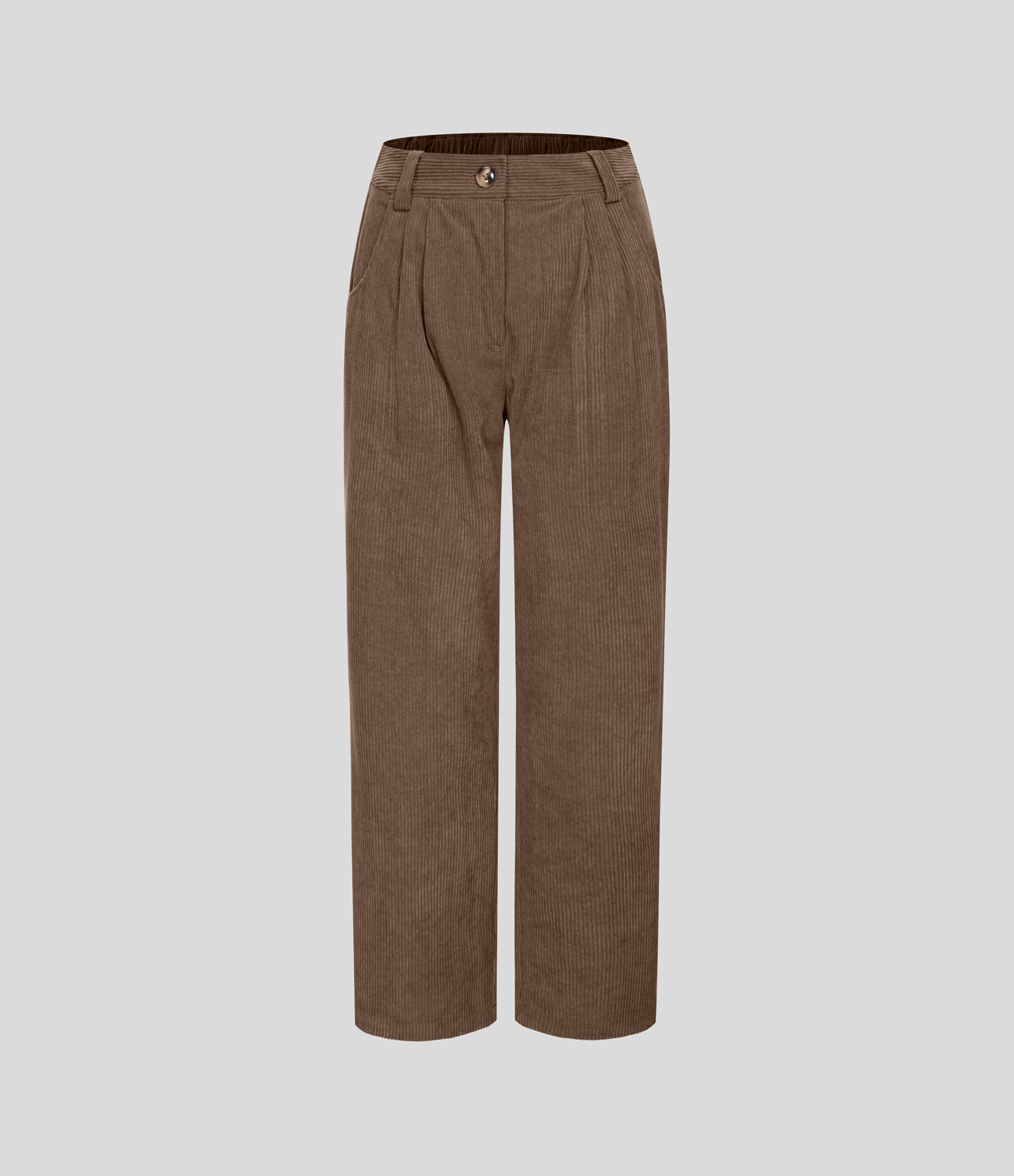 Mid Rise Zipper Pocket Corduroy Casual Pants