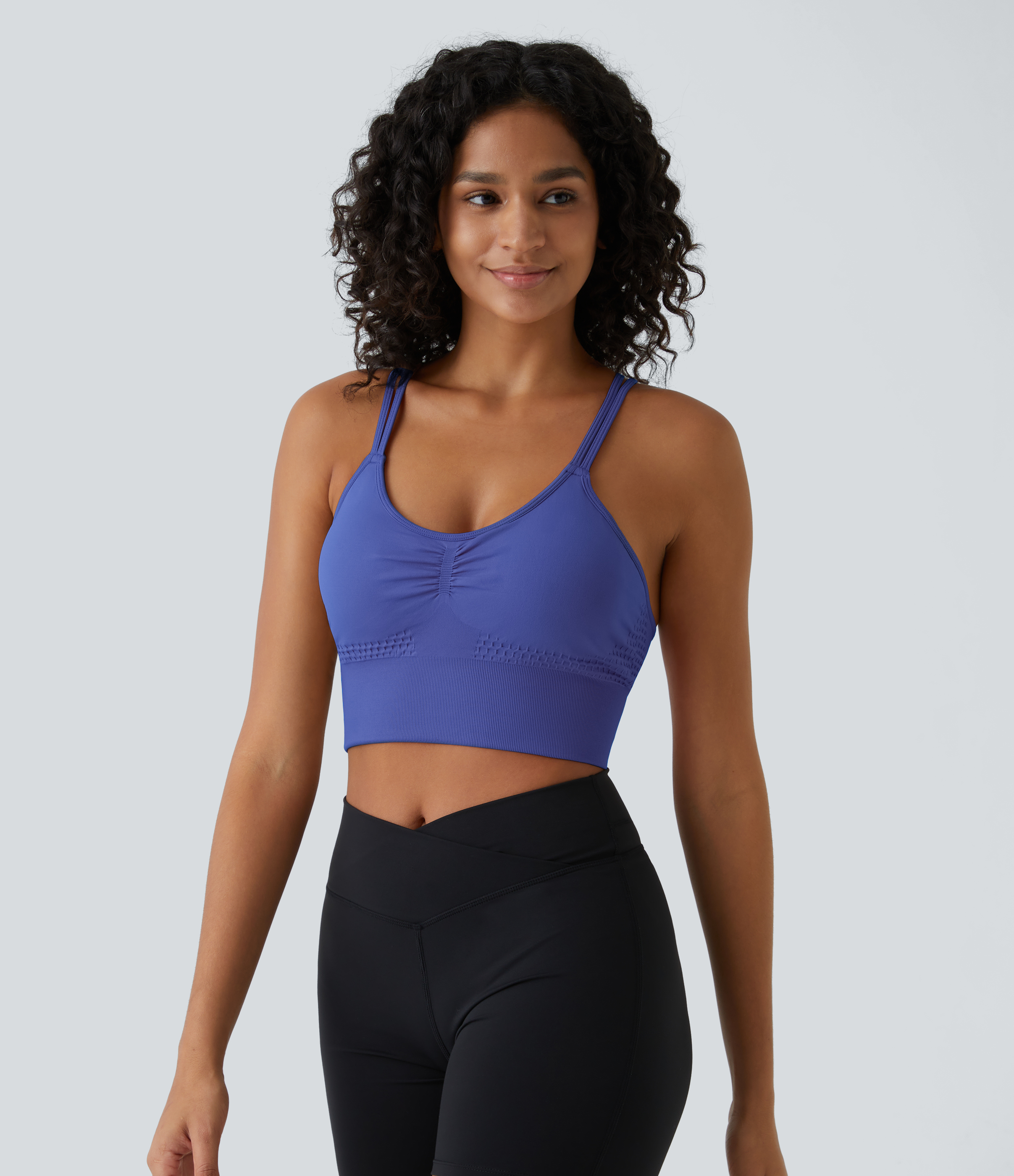 OneForm Seamless Flow Low Support Ruched Double Straps Sports Bra A-C Cups