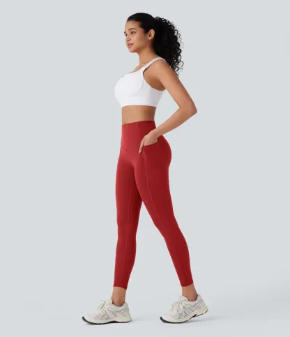 High Waisted Tummy Control Butt Lifting Ruched Pocket Shaping Yoga Leggings