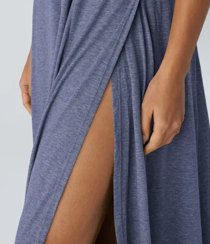 U-Neck Elegant Long Casual Sling Dress