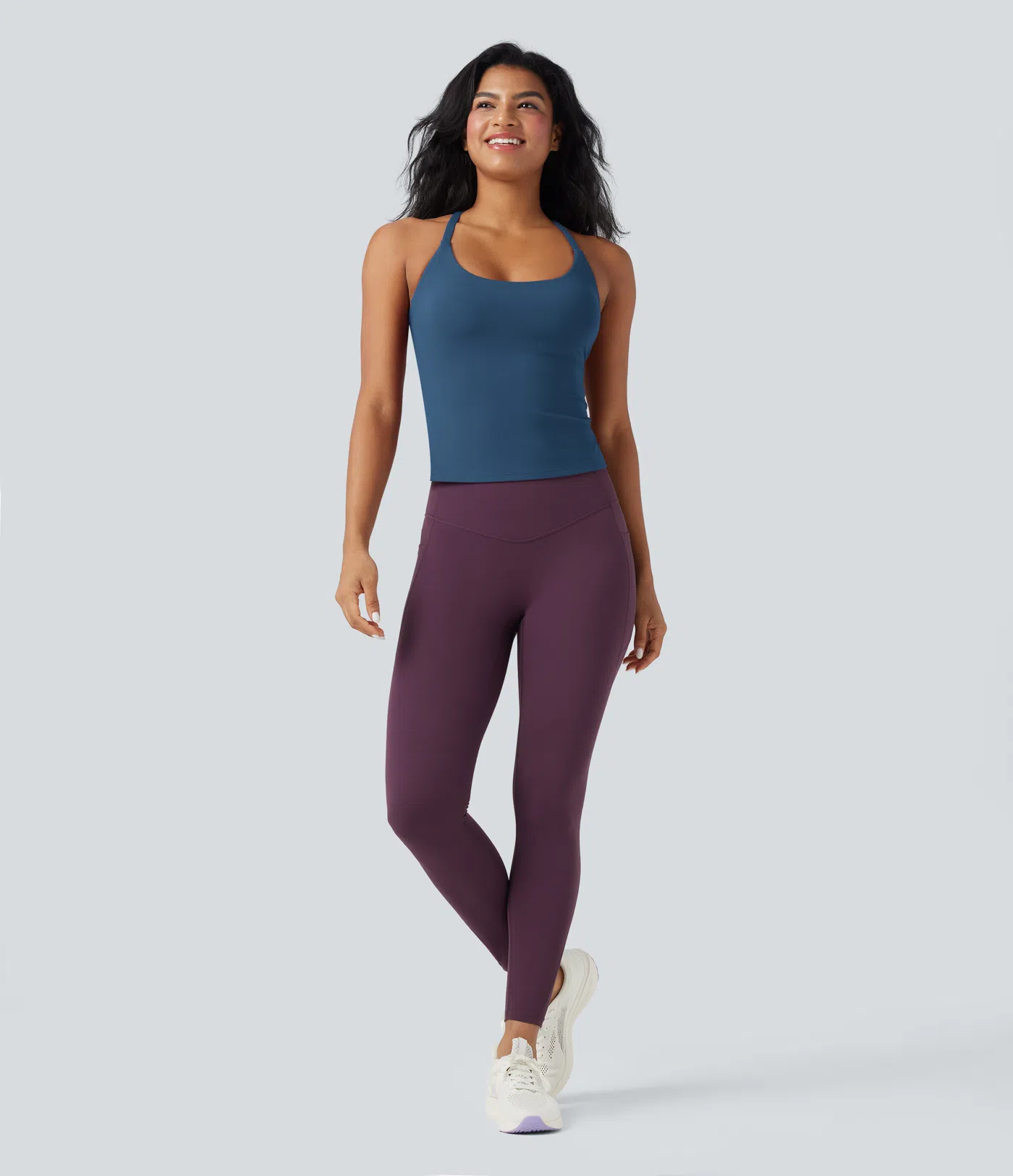 Round Neck Cross Backless Cross Hem Yoga Camisole