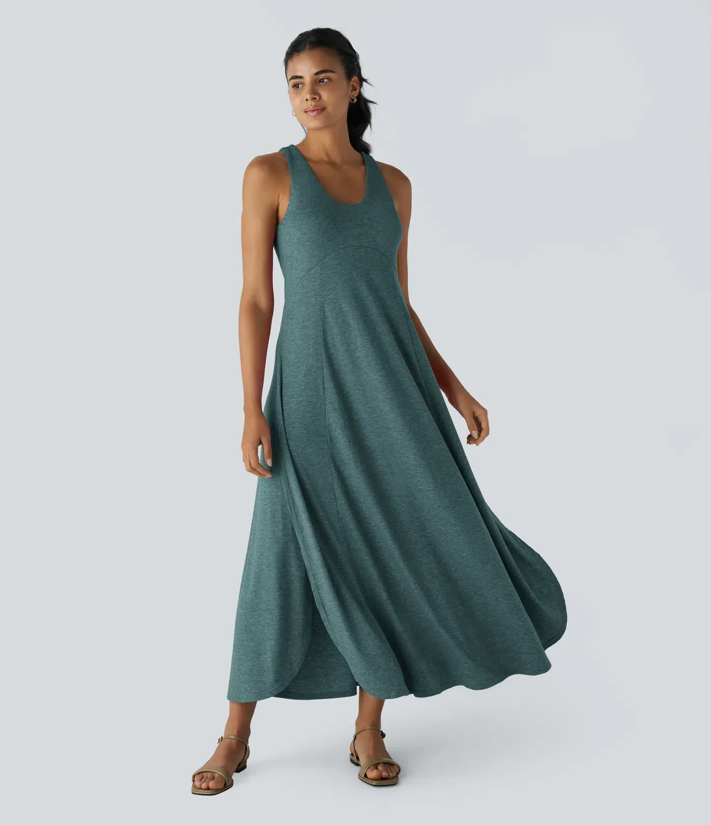 U-Neck Elegant Long Casual Sling Dress