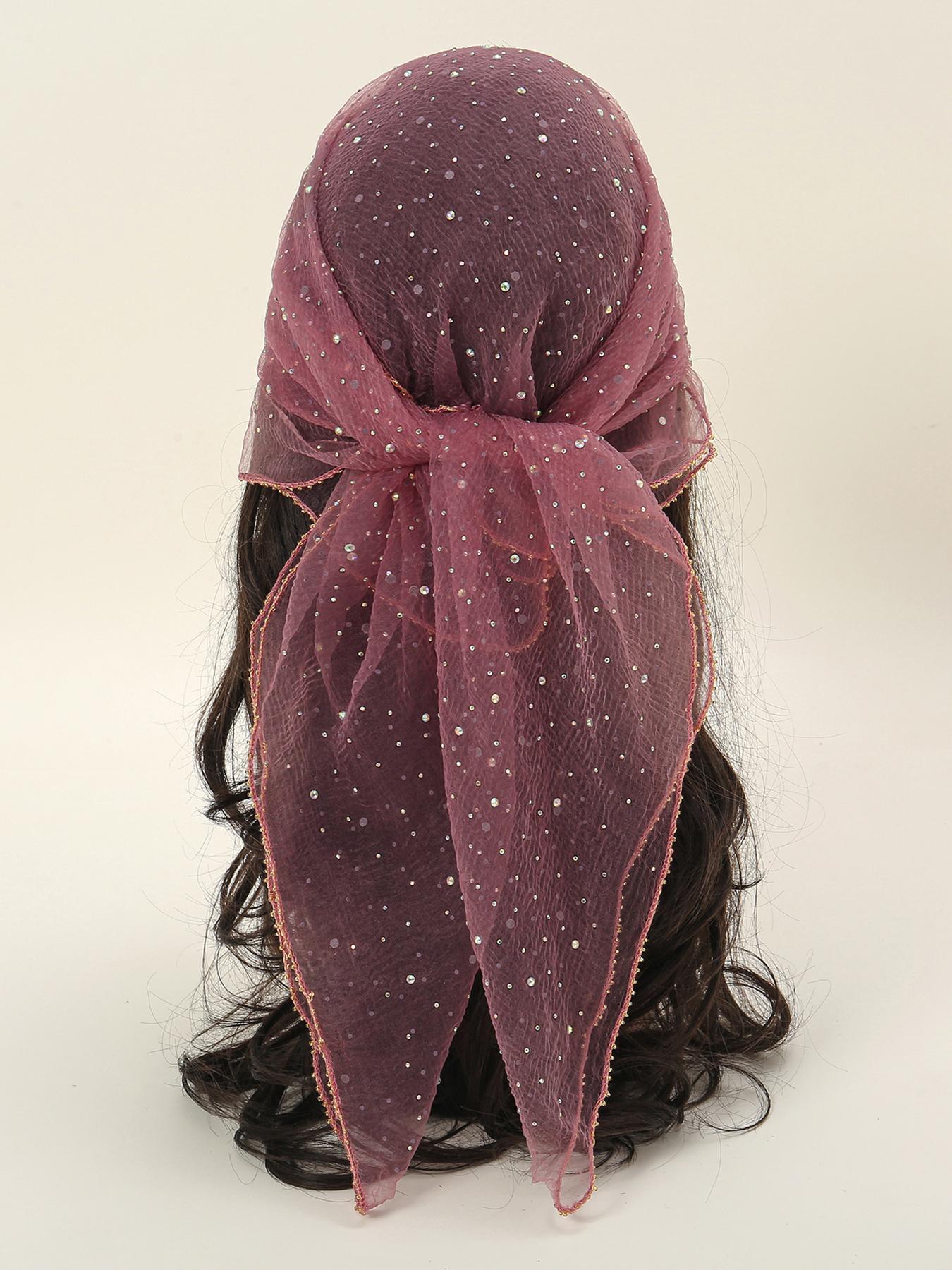 Women's Glitter Decor Scarf, Elegant Scarf for Daily Wear, Casual Trendy Scarf for Women, Trendy All-match & Exquisite Scarf for Birthday Gift, Scarf for Hair