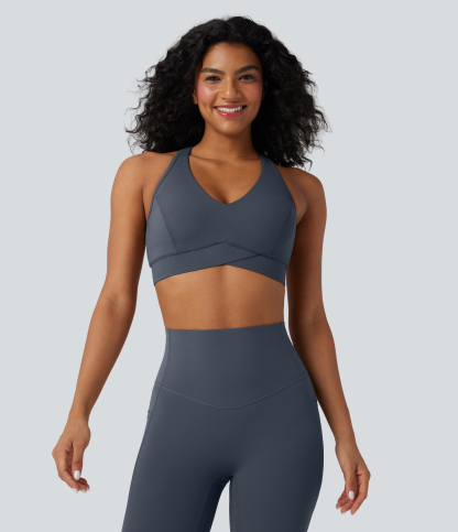 Halara UltraSculpt™ Medium Support V Neck Racerback Training Sports Bra