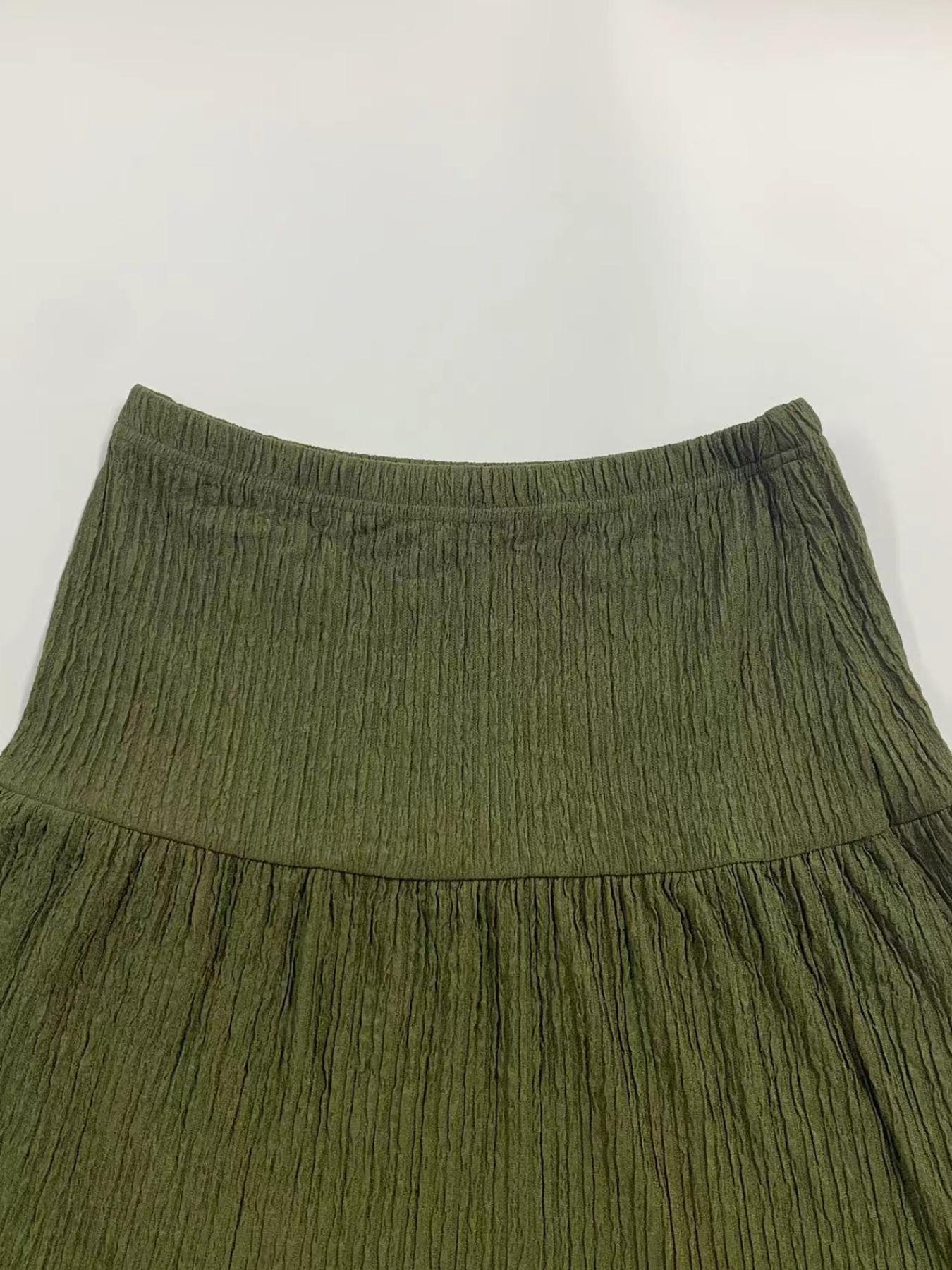 Women's Solid Woven Crop Cami Top & A-line Skirt Two-piece Set Womenswear, Casual Fashion Cozy Two Piece Outfits for Daily Outdoor Wear, Ladies Clothes for Summer