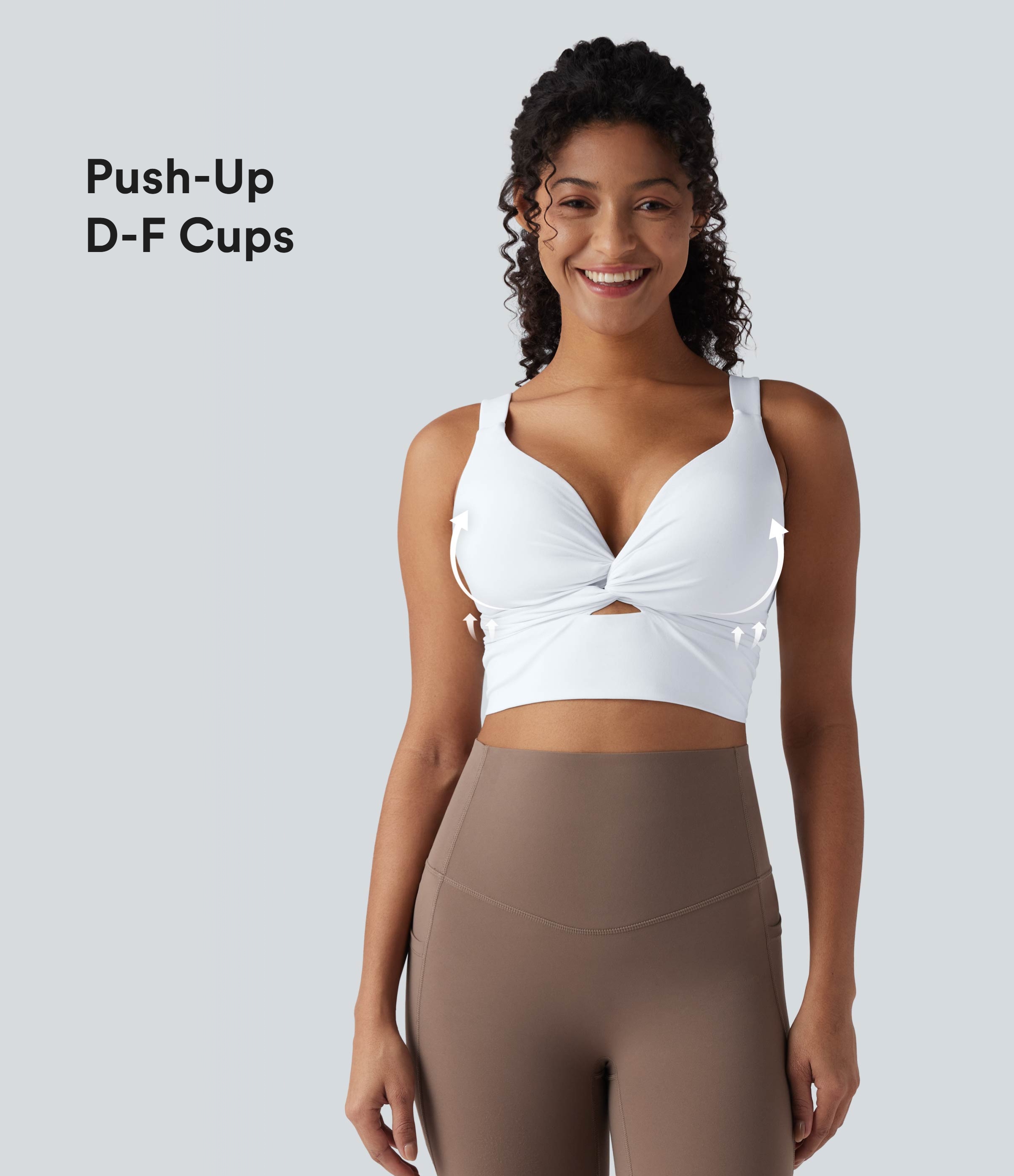 Low Support Push-Up Yoga Sports Bra D-F Cups