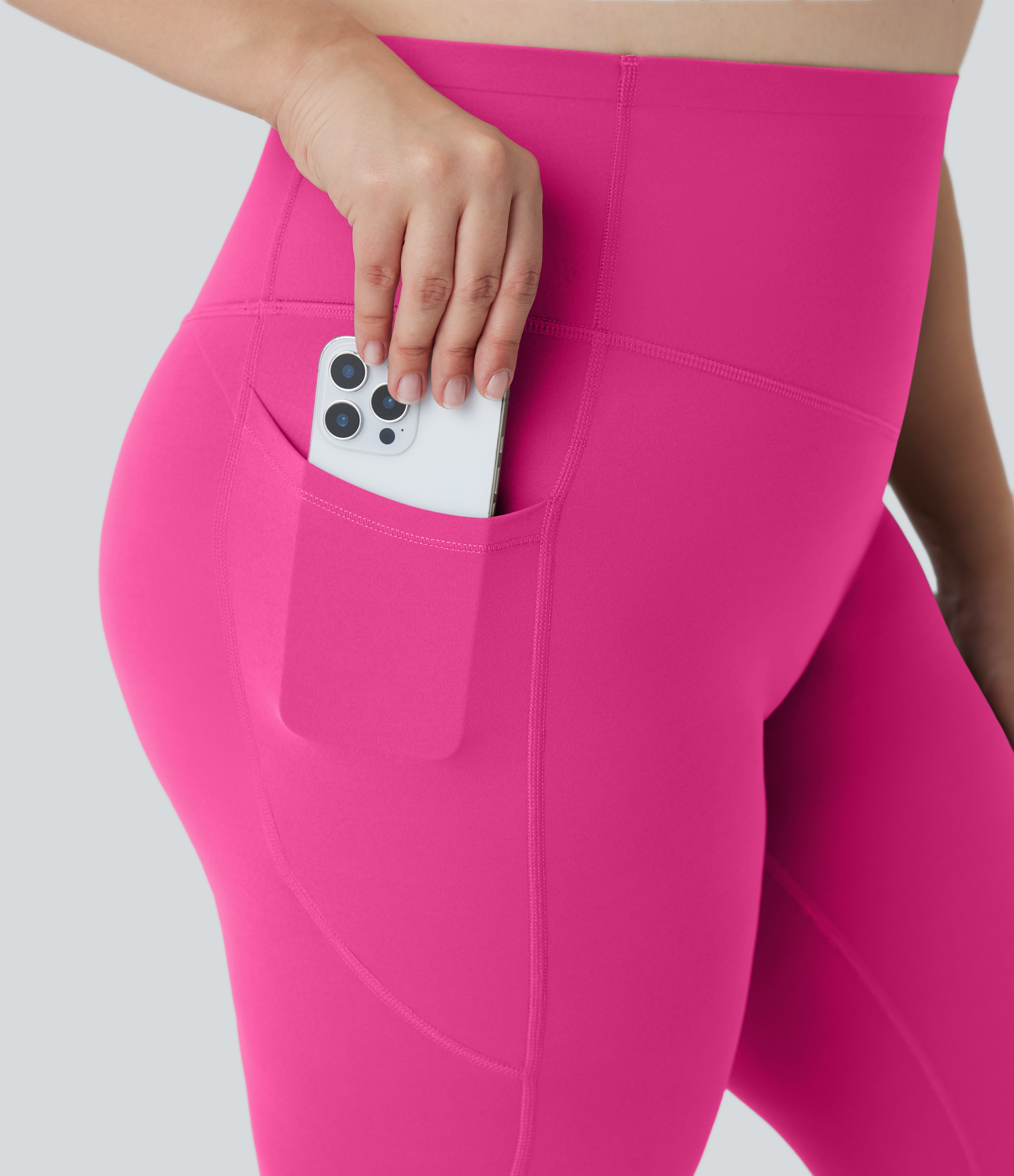 Plus Size High Waisted Butt Lifting Tummy Control Shaping Training Leggings with Pockets