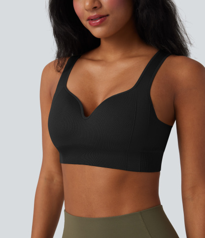 OneForm Seamless Flow Light Support Sweetheart Neck Yoga Sports Bra